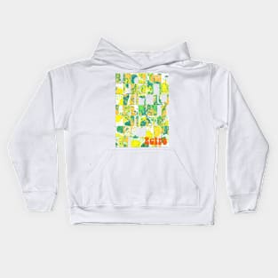 Bright Retro Citrus Squared Kids Hoodie